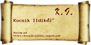 Kocsik Ildikó névjegykártya