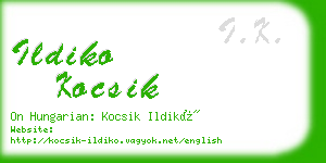 ildiko kocsik business card